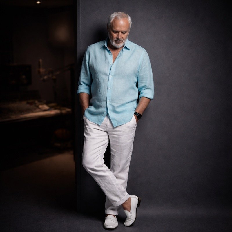 Peter Pickering standing beside the studio doorway